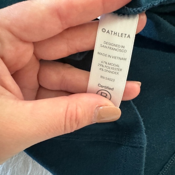 Athleta Teal Blue Soft Short Cap Sleeve Tee XS - Picture 3 of 4